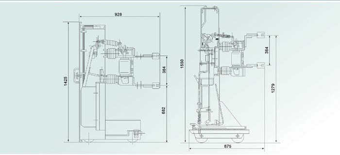 KYN1-12手車外形尺寸